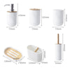 6Pcs Bamboo Bathrooms  Set Toilet Brush