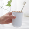 6Pcs Bamboo Bathrooms  Set Toilet Brush