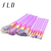 FLD 10/12 Pieces  Professional Makeup Brushes Synthetic Hair Makeup Tool Set