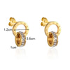Hight Quality Titanium Steel Double Wound Roman Numerals Crystal Stud Earrings