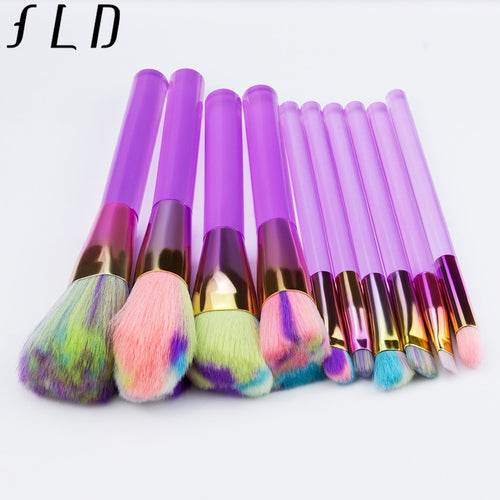 FLD 10/12 Pieces  Professional Makeup Brushes Synthetic Hair Makeup Tool Set